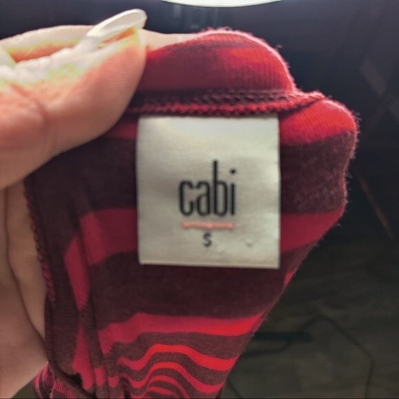 Cabi Sweet Talk Red Striped Peplum Top in Women's Size Small Style# 3631 - Picture 4 of 9